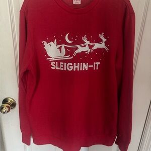Red Sleighin-It Men's Sweater(NEW)